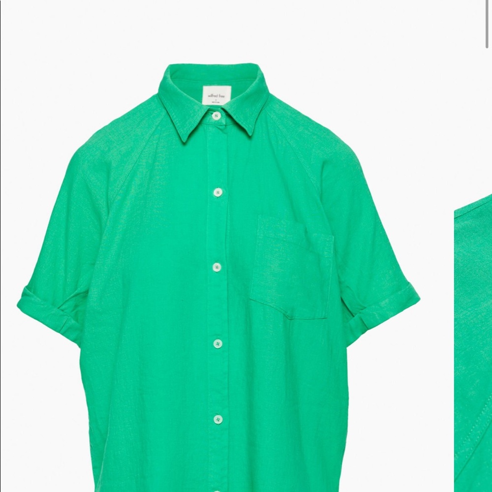Aritzia Wilfred Free Linen Shortsleeved Shirt